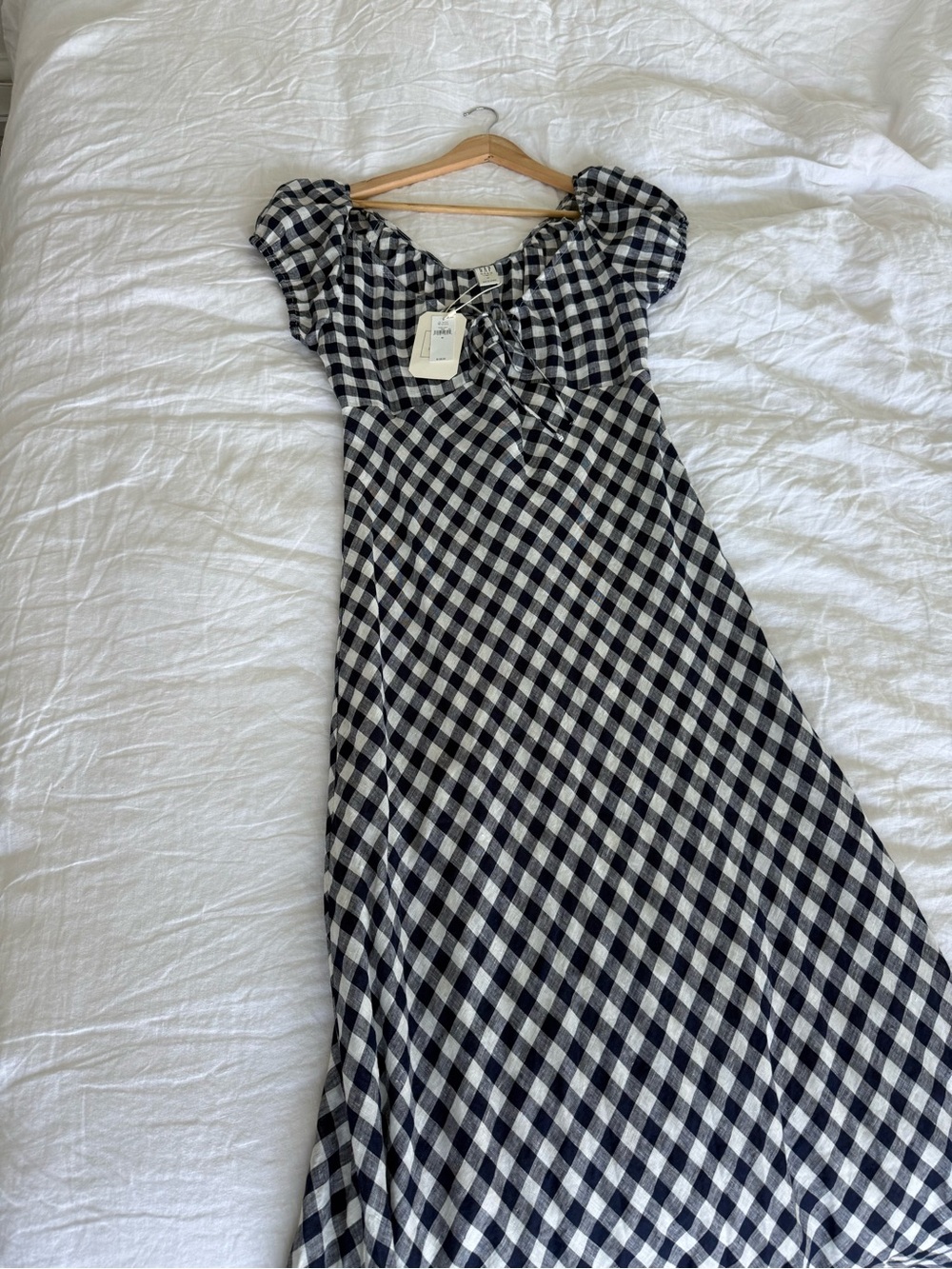 Gap x Doen Gingham dress (white & navy) size M (NWT) - Picture 6 of 6
